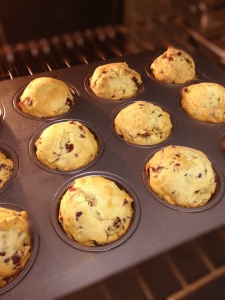 muffins in the oven