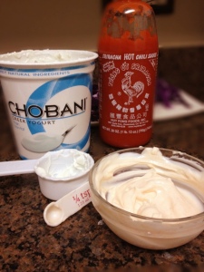 Greek yogurt and Sriracha